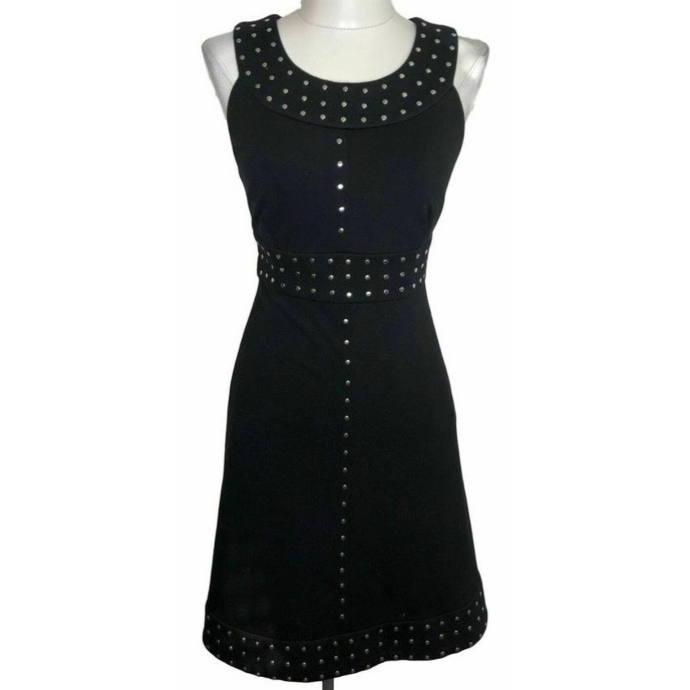 MICHAEL Michael Kors Black Silver Studded Sleeveless Women's Midi Dress NWT - Picture 1 of 14